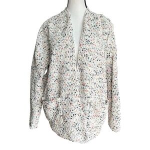 Moon & Madison Speckled Confetti Knit Open Cardigan Sweater Small Oversized
